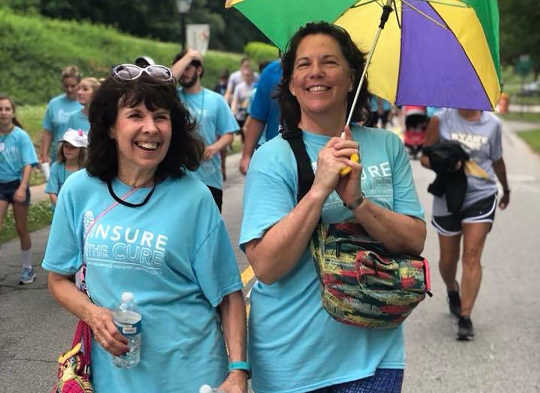Personal Lines Account Manager - Portrait of Southern States Insurance Team Members Pam and Berta Having Fun at the Great Strides Walk for CF